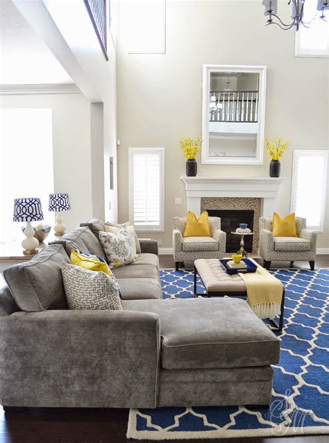 Grey Navy Blue And Yellow Living Room Navy Blue Living Room Ideas