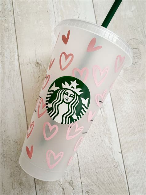 Genuine Starbucks Personalised Heart Cold Cup Uk Reusable Etsy Uk