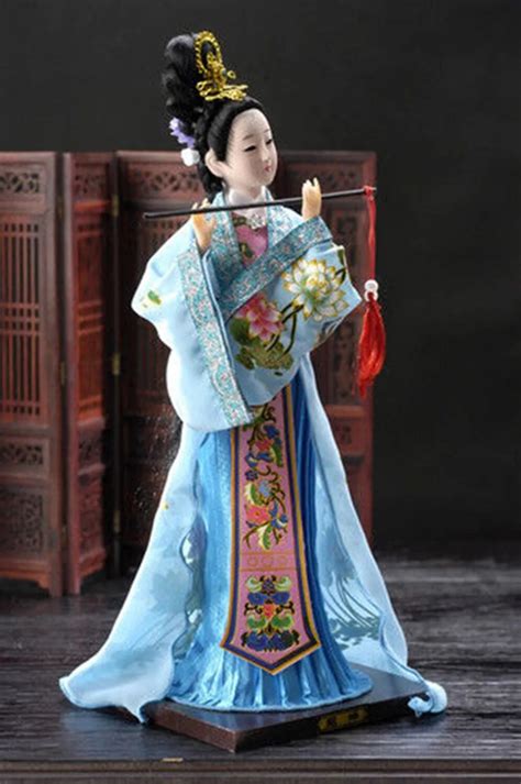 Exquisite Broider Doll Chinese Old Style Figurine China Doll Girl Statue