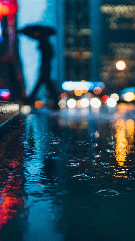 City Of Rain At Night Iphone 壁紙 雨の写真 壁紙