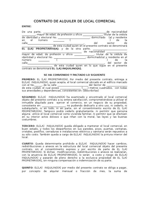 05contrato De Alquiler De Local Comercial Rd Propiedad Pagos