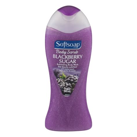 Softsoap Exfoliating Body Wash Blackberry Sugar Scrub 15 Ounce