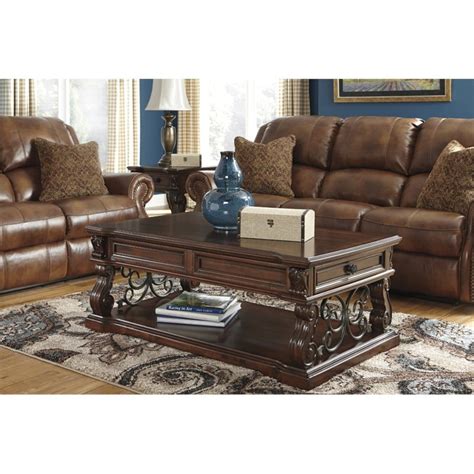 Ashley Alymere Lift Top Coffee Table In Rustic Brown T869 9