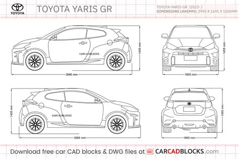 Toyota Yaris Gr 2023 Free Cad Blocks Dwg File Carcadblocks