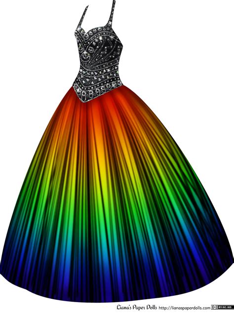 Rainbow Ball Gown With Rhinestones Rainbow Prom Dress Rainbow Dress