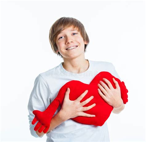 Boy With Red Heart Stock Image Image Of Child Isolated 23211509