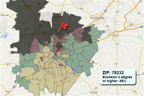 Map The Most And Least Educated Areas Of Bexar County