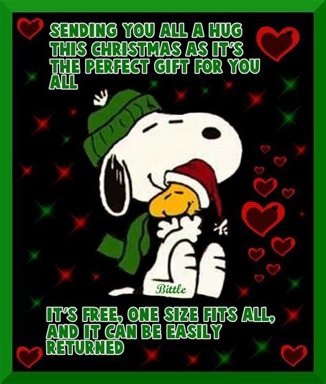 Sending You All A Hug This Christmas Merry Christmas Quotes Snoopy