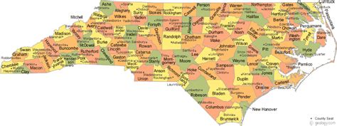 Map Ofnorth Carolina Map Of North Carolina Counties With Images