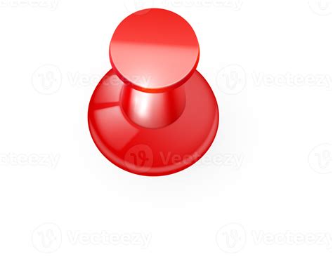 Glossy Red Push Pin PNG