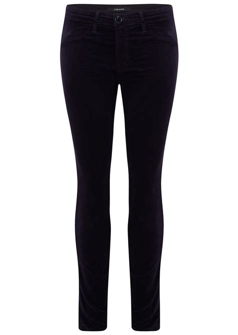 J Brand Mid Rise Super Skinny Velveteen Jeans Twilight Purple