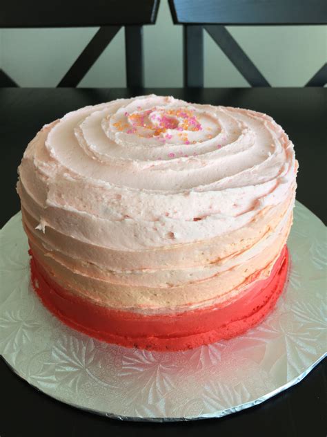 Redorange Ombré Cake With Images Ombre Cake Cake Desserts