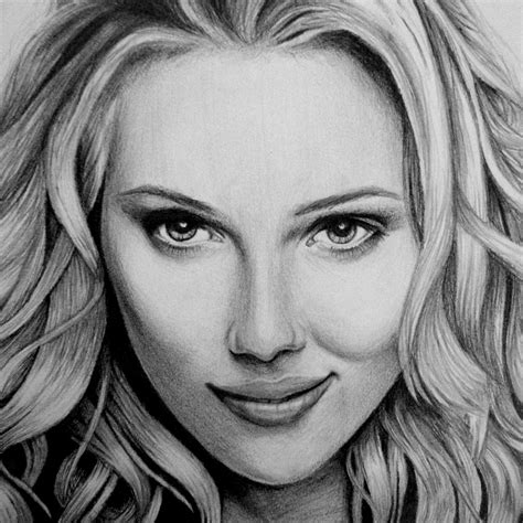 Scarlett Johansson Pencil Drawing By Ashlie Lund Celebrity Art