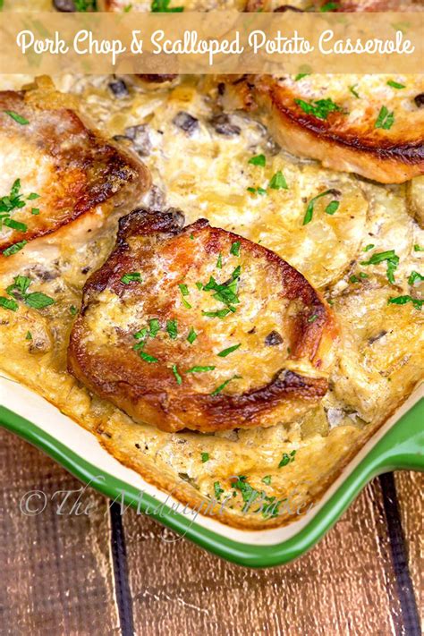 Salt and pepper to taste. Pork Chops & Scalloped Potatoes Casserole - The Midnight Baker