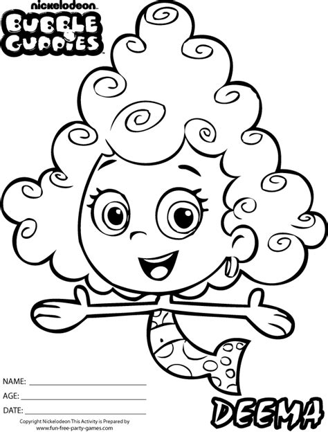 Molly Bubble Guppies Color Page Institutesand
