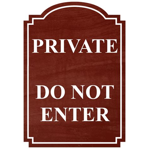 Private Do Not Enter Engraved Sign Egre 13359 Whtoncnmn Enter Exit
