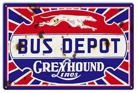 Greyhound Bus Depot Reproduction Vintage Nostalgic Metal Sign 12x18 In