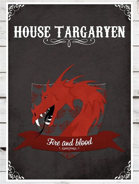 Game Of Thrones House Targaryen Many Sizes By Teacuppiranha Game Of