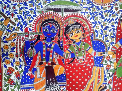 Madhubani Art Madhubani Painting Indian Art Traditional Indian Folk Art Krishna Art