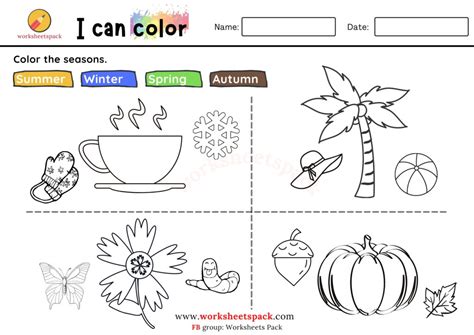 Free 4 Seasons Coloring Pages Worksheetspack
