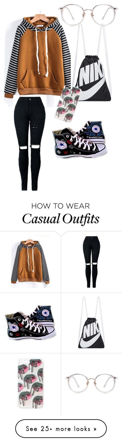 Black tomboy tumblr posts tumbral com : "Casual" by emutrash4 on Polyvore featuring NIKE and Converse | Tomboy outfits, Dance outfits ...