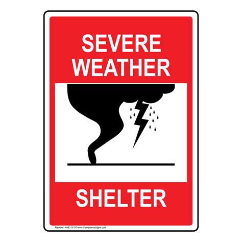 Severe Weather Shelter Sign Nhe 13197 Severe Weather Shelter