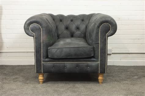 Luciano right hand facing corner sofa, pale tan leather. Bespoke Grey Leather Chesterfield Armchair Sale - Only £600