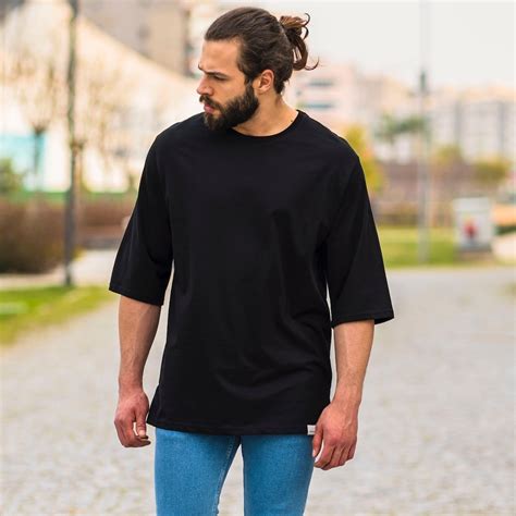 Mens Oversize Basic T Shirt In Black