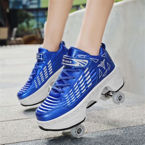 Retractable Roller Skate Shoes Wheels Invisible Deformation Roller Skate In Removable Pulley
