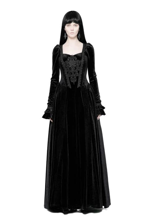 black velvet victorian dress accented shoulders long etsy velvet dress long victorian