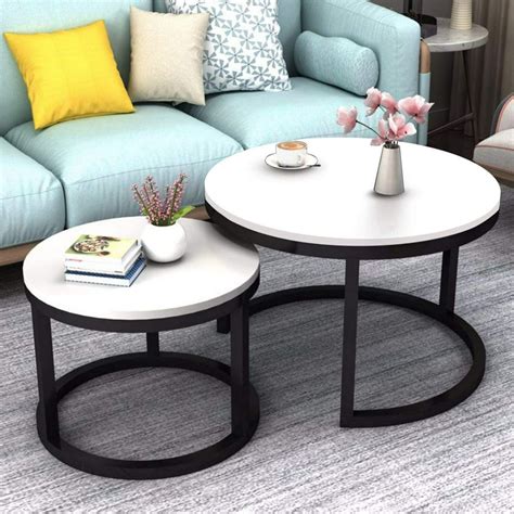 2 Round Tea Table Coffee Table Desk Sets White Twin Sets Multi