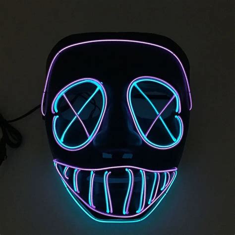 Halloween Led Mask Party Masque Masquerade Masks Neon Mask Light Glow
