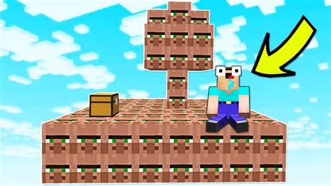 Noob Survival On Villager Lucky Block Island In Minecraft Noob Vs Pro