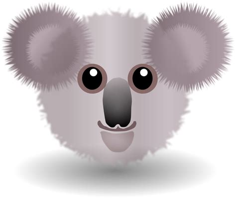 Free Clipart Funny Koala Face Cartoon Palomaironique