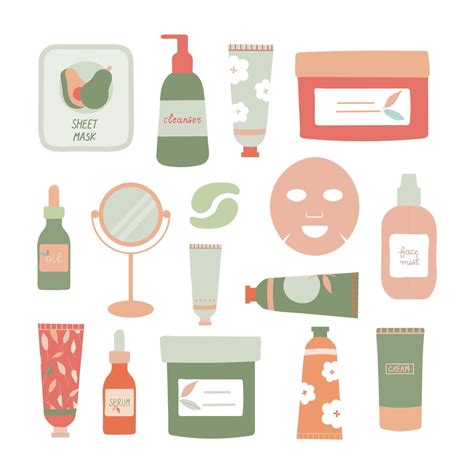 Set Of Skincare Products Flat Vector Illustration 2379707 Vector Art At