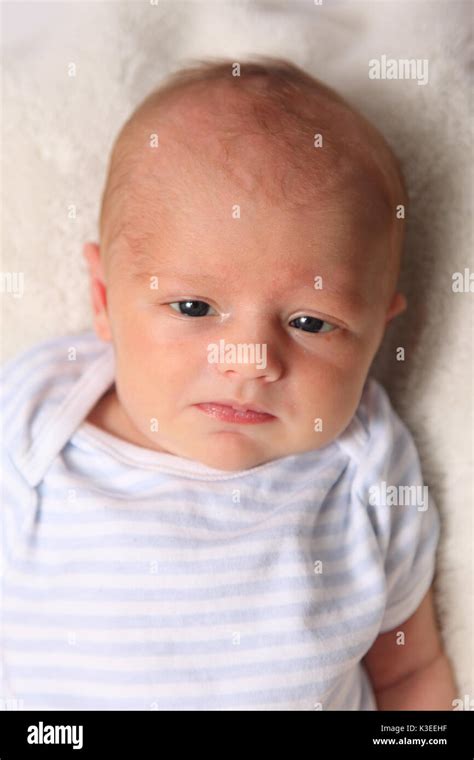 Cute Newborn Baby Boy Portrait Stock Photo Alamy