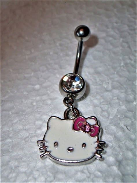Hello Kitty Rhinestone Belly Navel Ring Belly Jewelry Hello Kitty