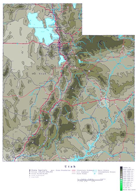 Detailed Map Of Utah Alaine Leonelle