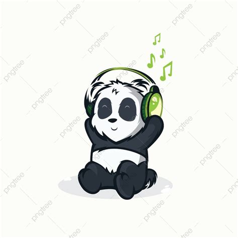 Panda Listening To Music Png Vector Psd And Clipart With Transparent