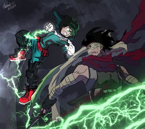 Oc Fanart Izuku Vs Stain Came Across This Digital Painting I Did A