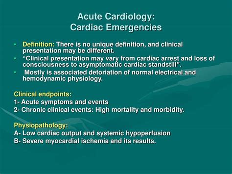 Ppt Acute Cardiology Cardiac Emergencies Powerpoint Presentation