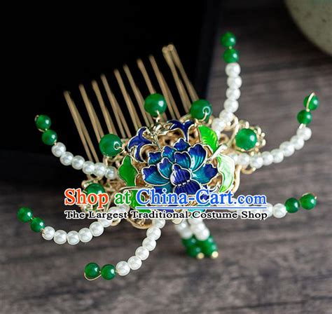 Chinese Ancient Hanfu Hair Accessories Traditional Wedding Blueing