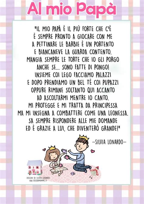 Poesia Papà Bimba Silvia Lonardo2 Papà Festa Del Papà Bigliettini