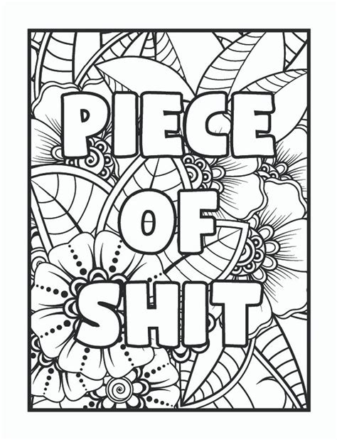 40 Adult Curse Word Printable Coloring Pages Digital Download Etsy