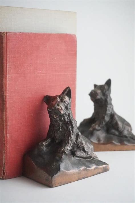 Pair Of Vintage Metal Bookends Scottie Dog Book Ends Dog Etsy Dog