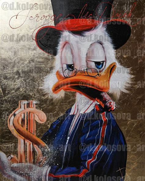Giclee Scrooge Mcduck With Gold Dollar Painting By Daria Kolosova