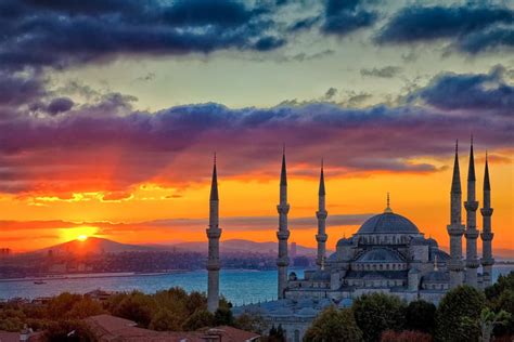 The Blue Mosque At Sunrise, Istanbul, Turkey Mural - Jim Zuckerman ...