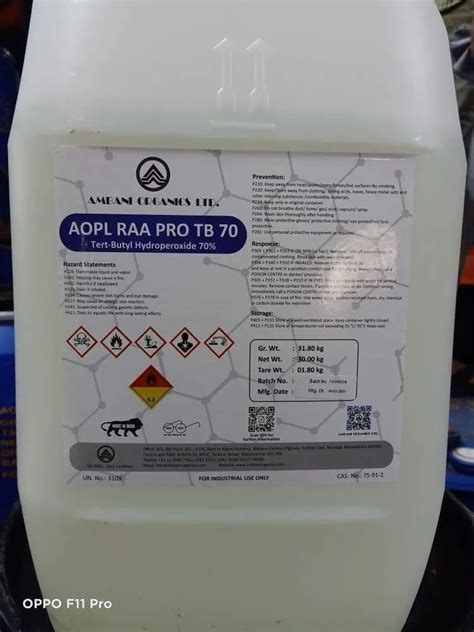 Tert Butyl Hydro Peroxide Tbhp At Rs 220kg Tert Butyl