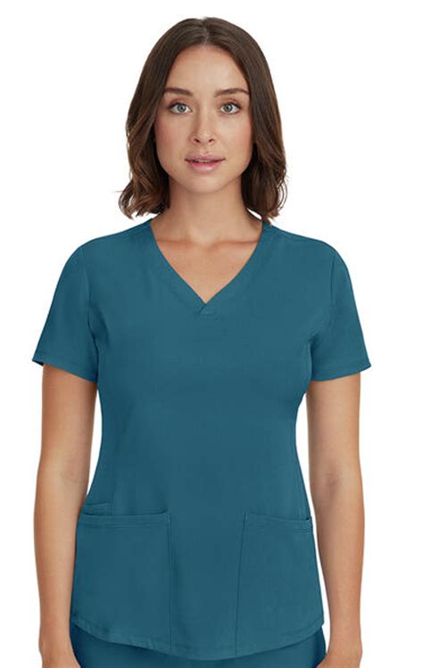 Hh Works By Healing Hands Womens Monica V Neck Solid Scrub Top 2500