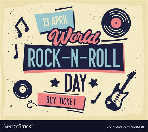 Rock Festival Poster World Rock N Roll Day Banner Vector Image